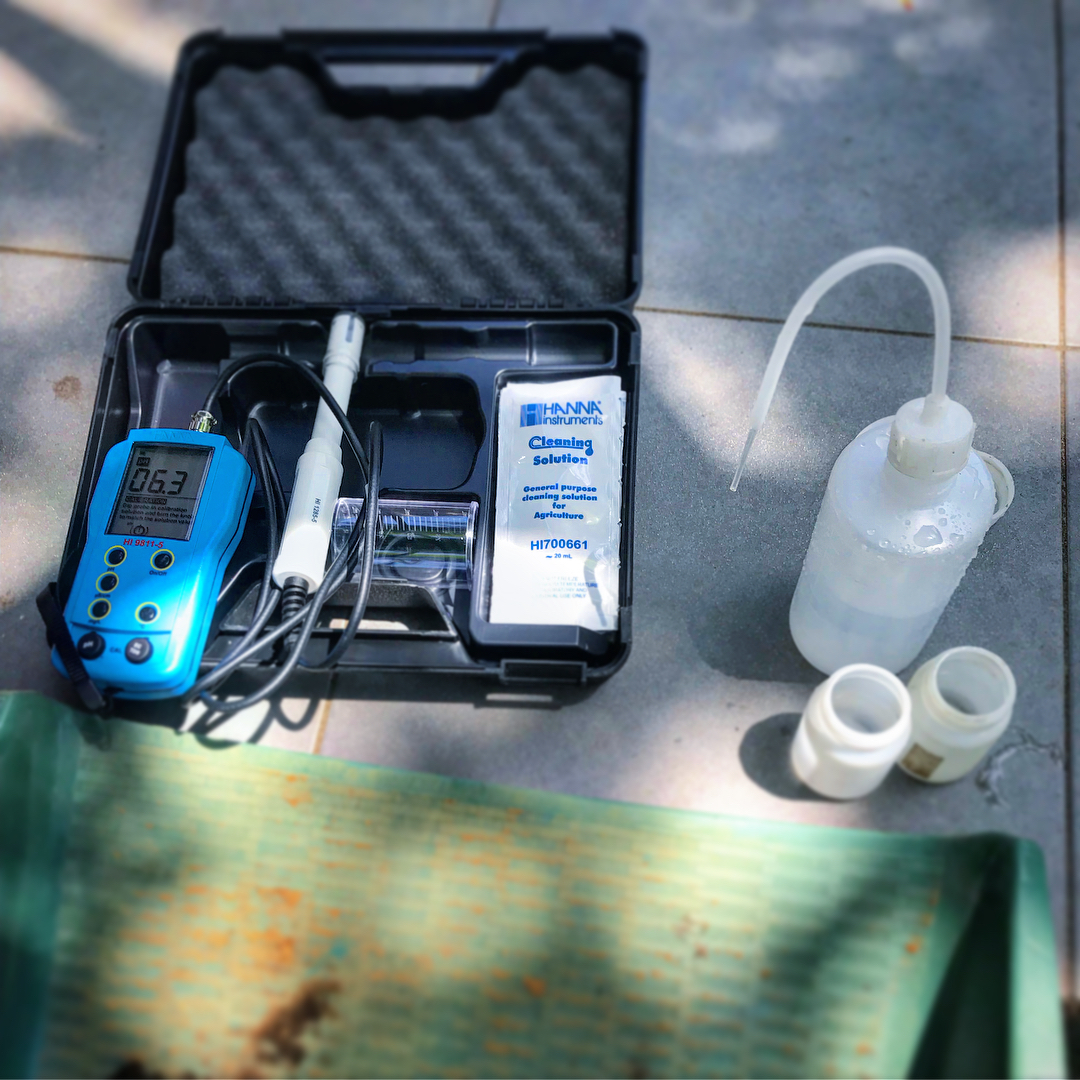 pH meter set out at a work site