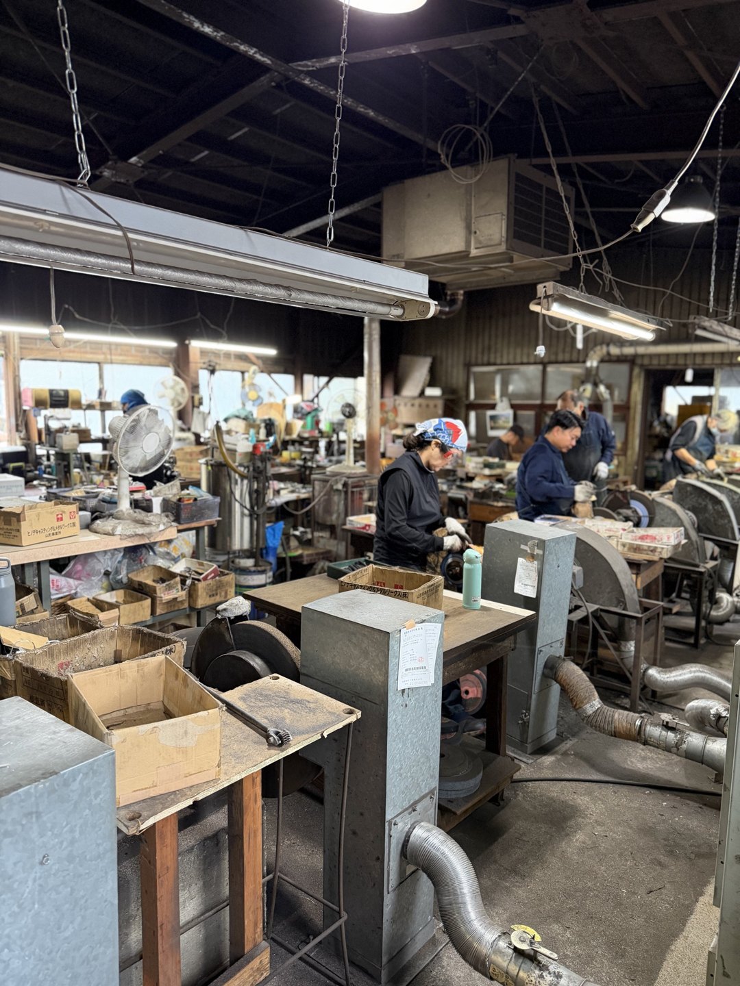 A wider view of the workshop floor with machines